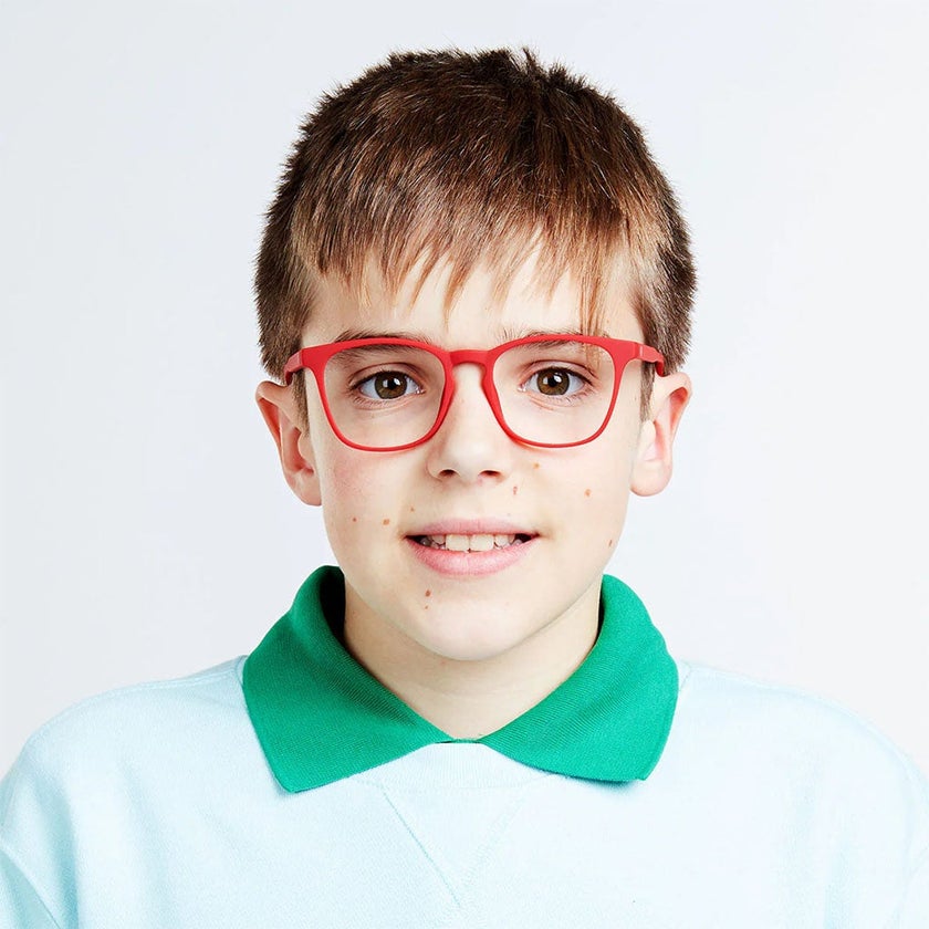 Barner Kids Reading Glasses, Plano Power, Phantos Shape - Red