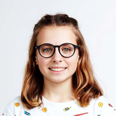Barner Kids Reading Glasses, Plano Power, Phantos Shape - Matte Black