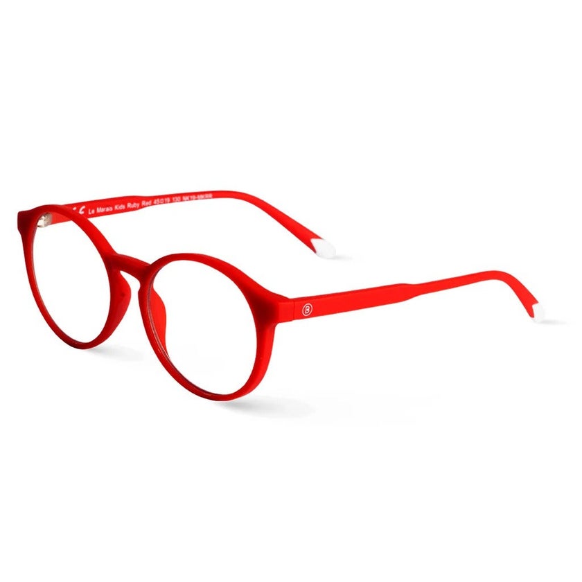 Barner Kids Reading Glasses, Phantos Shape, Red - Plano Power