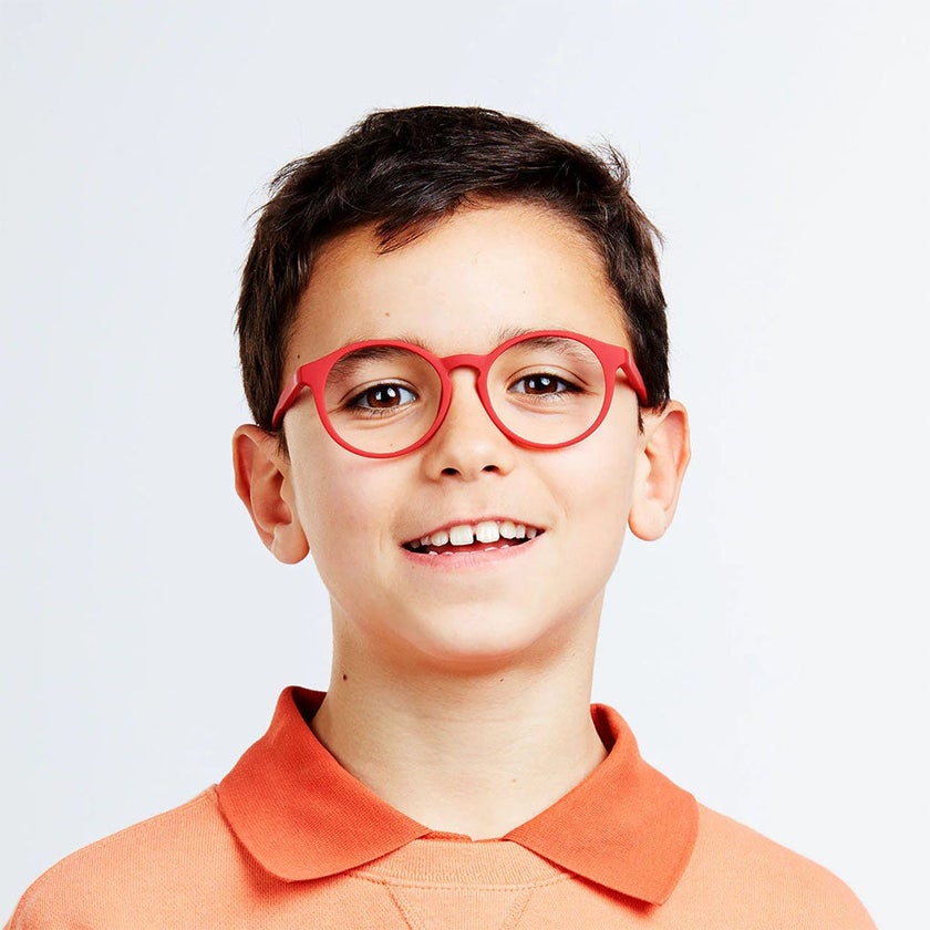 Barner Kids Reading Glasses, Phantos Shape, Red - Plano Power