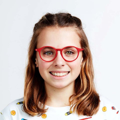 Barner Kids Reading Glasses, Plano Power, Phantos Shape - Red