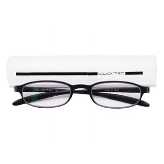 ClickTec Unisex Reading Glasses, Rectangle Shape, Black - +2.00 Power