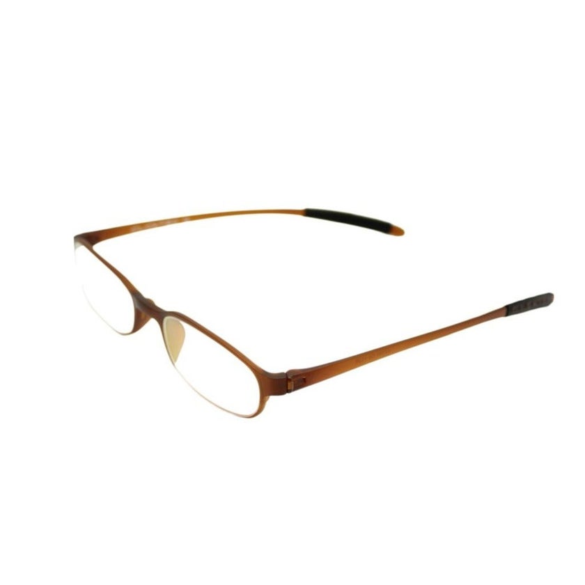 ClickTec Unisex Reading Glasses, Rectangle Shape, Brown - +2.00 Power