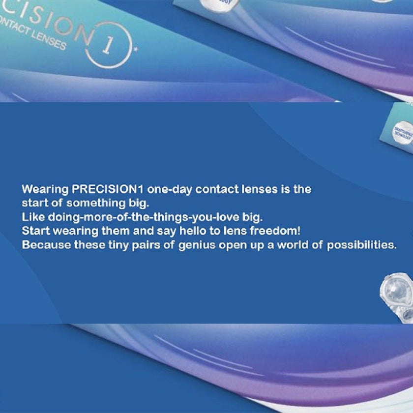 Alcon Precision1 One Day Clear Contact Lenses, Base Curve 8.3, Pack of 90's