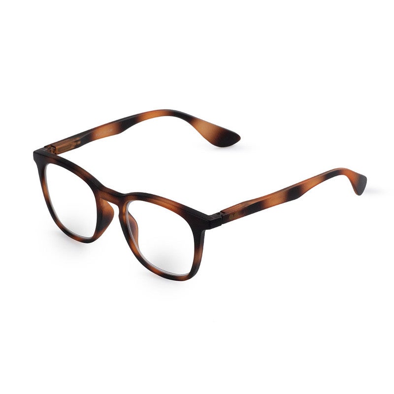 Booq Unisex Blue Light Reading Glasses, Rectangle Shape - Havana
