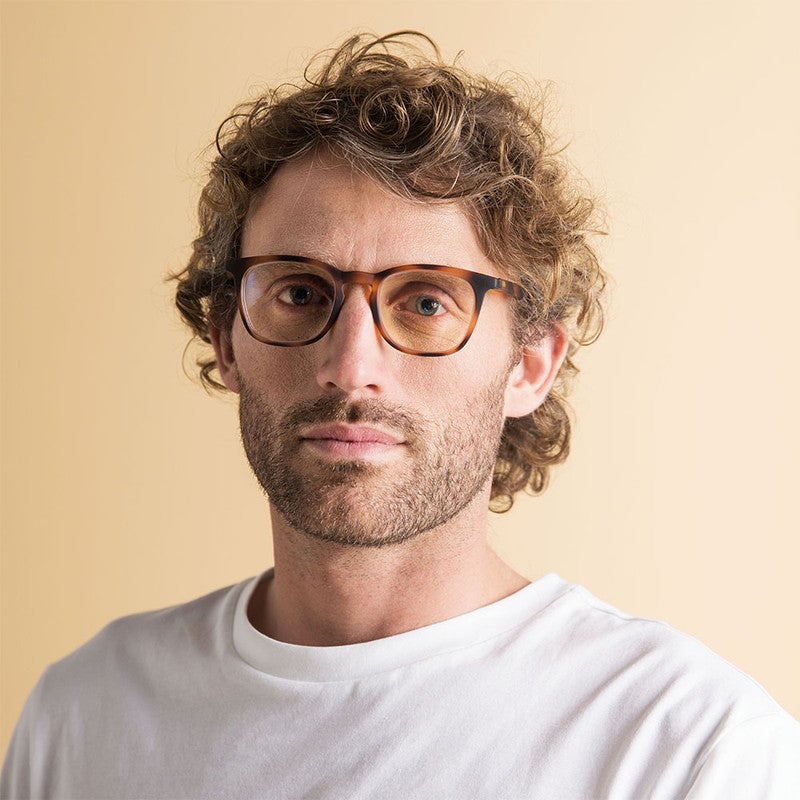 Booq Unisex Blue Light Reading Glasses, Rectangle Shape - Havana