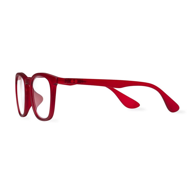 Booq Unisex Blue Light Reading Glasses, Rectangle Shape - Red