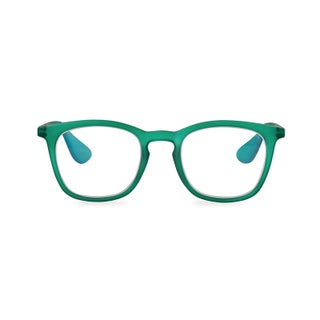 Booq Unisex Blue Light Reading Glasses, Rectangle Shape - Green