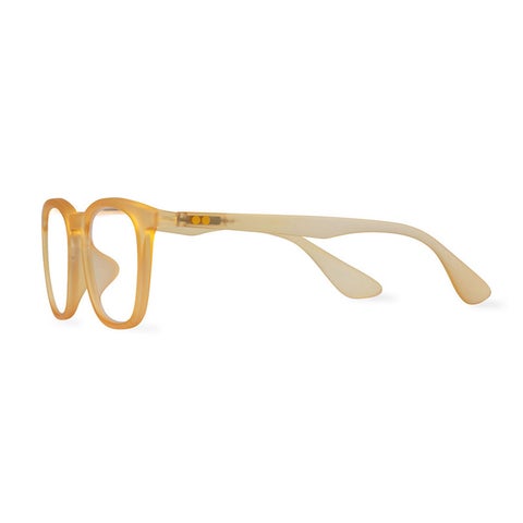 Booq Unisex Blue Light Reading Glasses, Rectangle Shape - Yellow