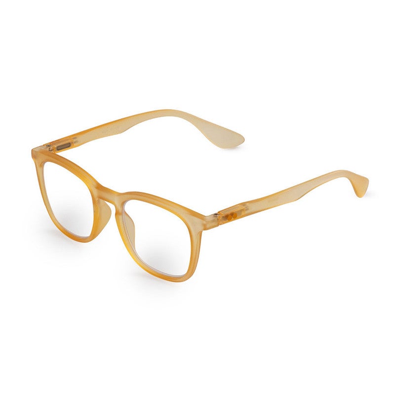 Booq Unisex Blue Light Reading Glasses, Rectangle Shape - Yellow