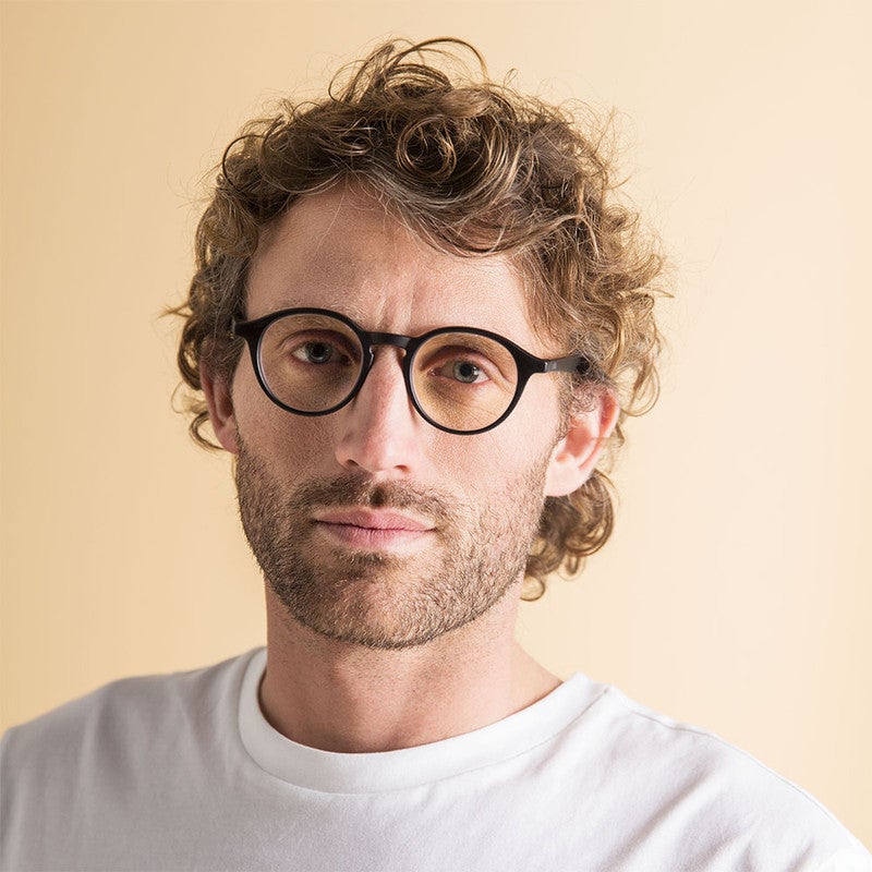 Booq Unisex Blue Light Reading Glasses, Phantos Shape - Black