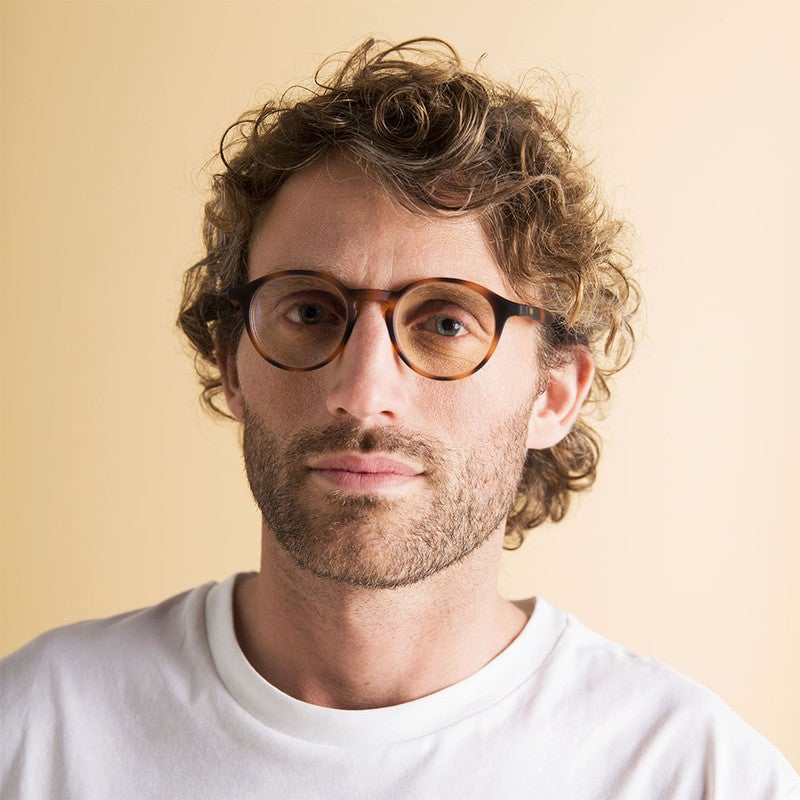 Booq Unisex Blue Light Reading Glasses, Phantos Shape - Havana