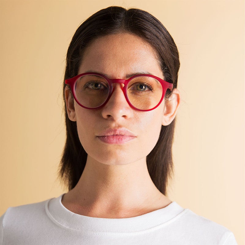 Booq Unisex Blue Light Reading Glasses, Phantos Shape - Red