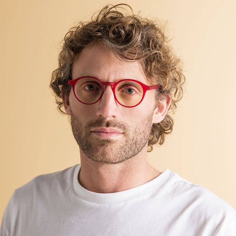 Booq Unisex Blue Light Reading Glasses, Phantos Shape - Red