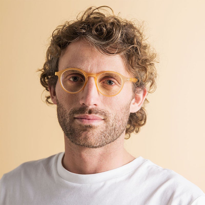 Booq Unisex Blue Light Reading Glasses, Phantos Shape - Yellow