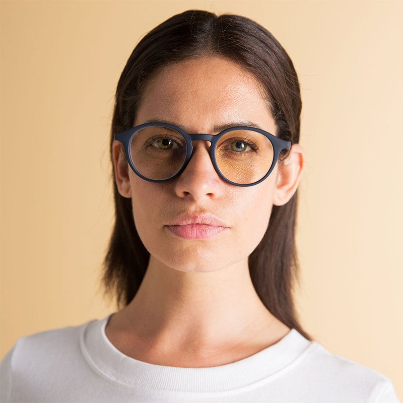 Booq Unisex Blue Light Reading Glasses, Phantos Shape - Navy