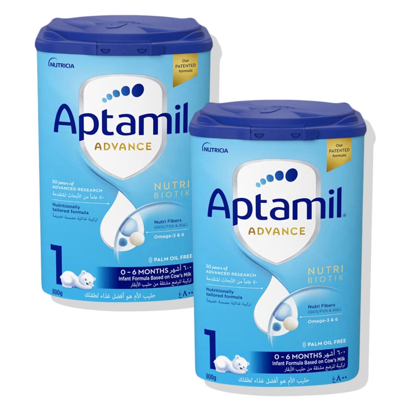 Aptamil Advance Stage 1 Baby Milk Formula, 0 To 6 Months - 2 x 800g